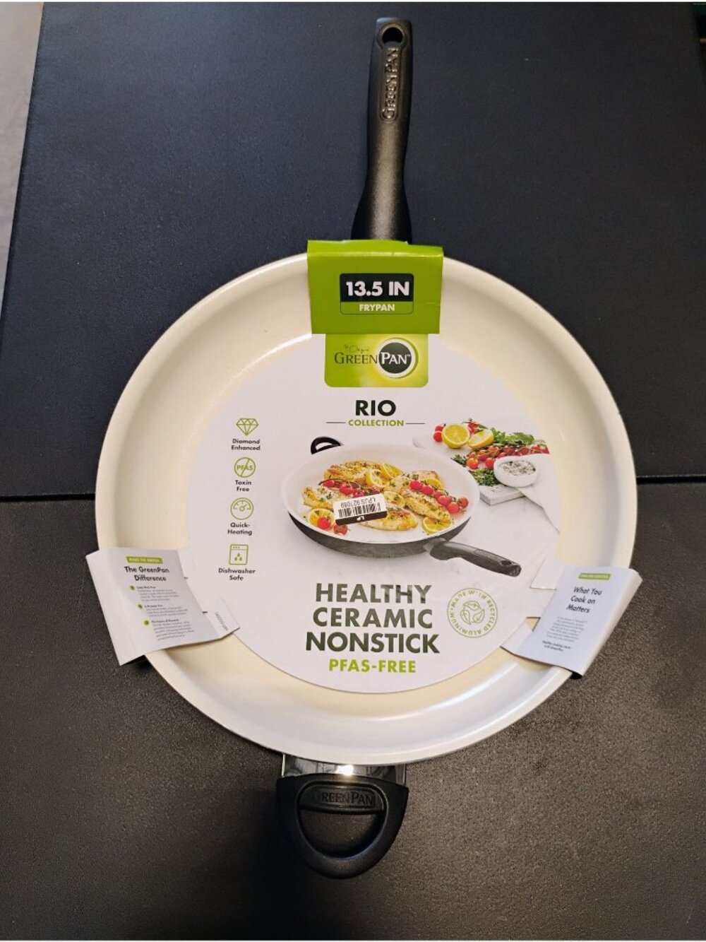 GreenPan Rio 13.5 Inch Nonstick Frypan With Ceramic Coating
